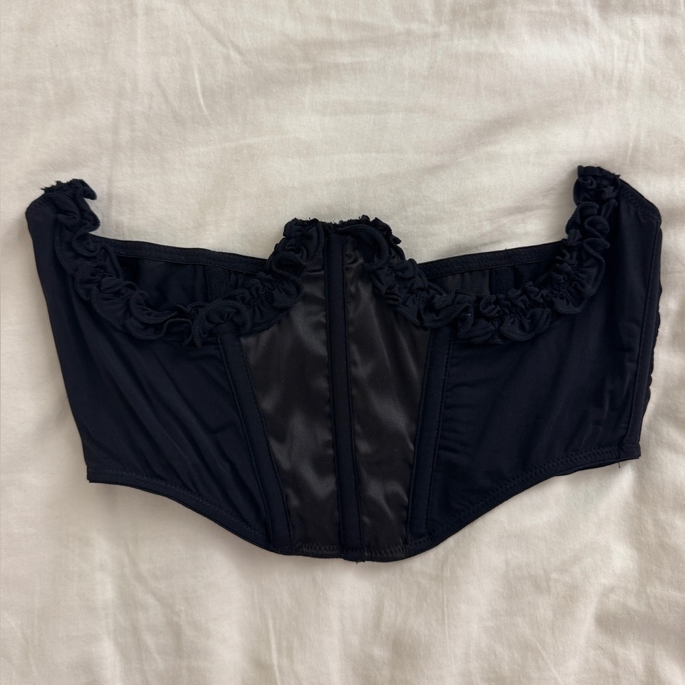 Out From Under Tease Cupless Corset Top - Black, Sz Small
